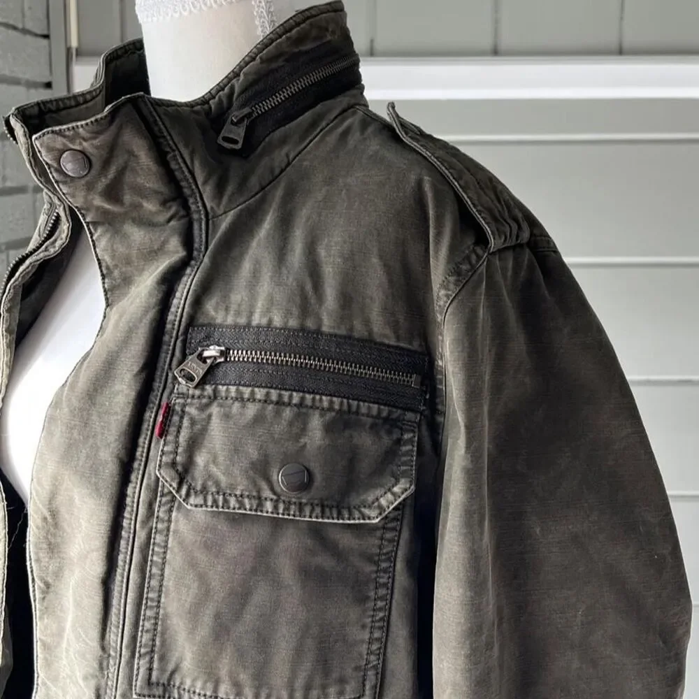 Levi-s Men's Khaki and Green Jacket